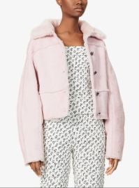 Saks Potts Baby Pink Kahlo Shearling Jacket at Nordstrom